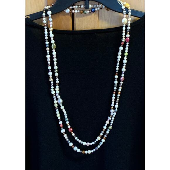Honora Multicolor Shape and Size Pearl Necklace